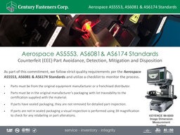 Aerospace AS5553, AS6081 & AS6174 Standards