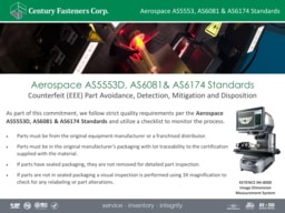 Aerospace AS5553, AS6081 & AS6174 Standards