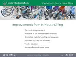 Improvements from In-House Kitting